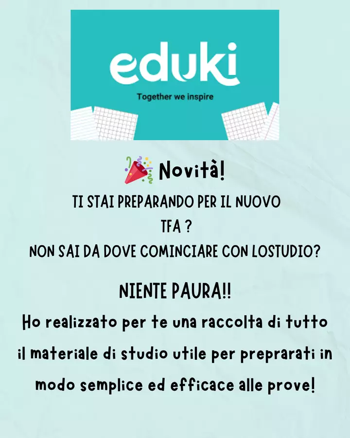 Raccolta di materiali di studio utili per tfa Materiale di supporto/inclusione - Raccolta di materiali di studio utili per tfa - PedagoZone - Pagina di copertina