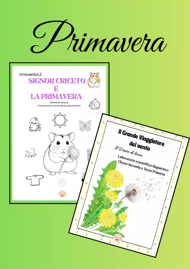 Primavera : Signor Criceto- Il grande viaggiatore del Vento Flashcard - Primavera : Signor Criceto- Il grande viaggiatore del Vento - Maestra Mony - Pagina di copertina