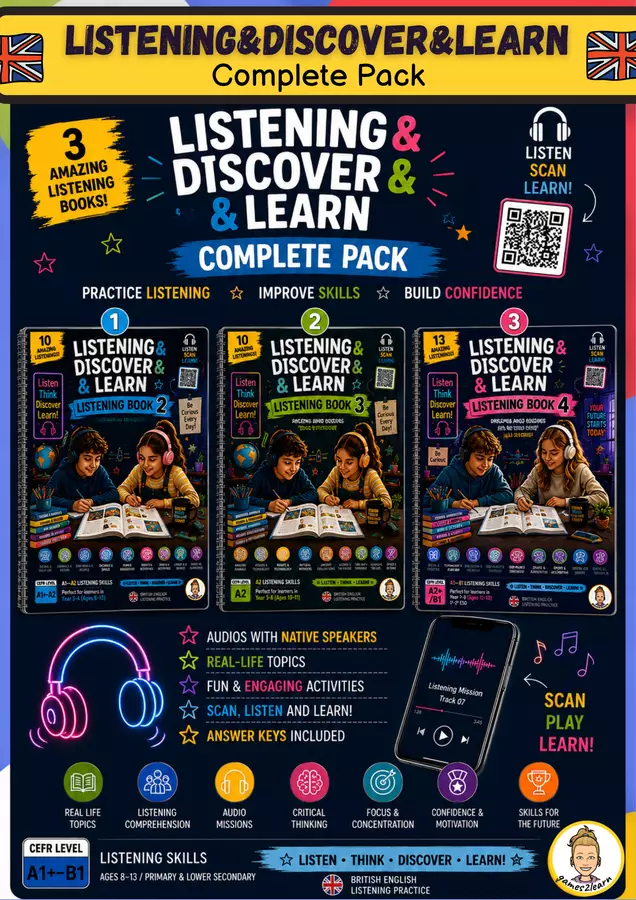 Listening & Discover & Learn – Complete Listening Pack Esercizi - Listening & Discover & Learn – Complete Listening Pack - games2learn - Pagina di copertina