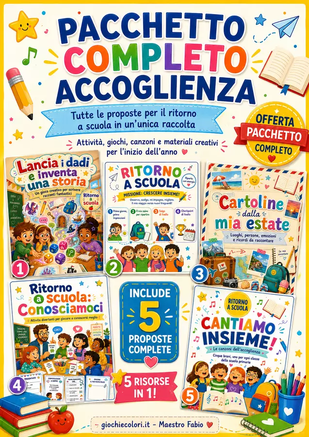 Super Kit Accoglienza – Ritorno a scuola Audio - Super Kit Accoglienza – Ritorno a scuola - Maestro Fabio Giochiecolori - Pagina di copertina