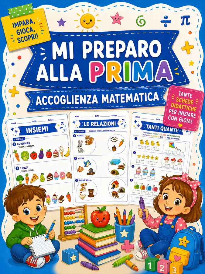 Mi preparo alla prima - Accoglienza matematica Esercizi - Mi preparo alla prima - Accoglienza matematica - STEM nello zaino - Pagina di copertina