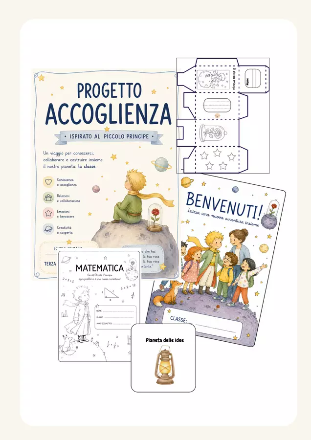Kit accoglienza ispirato a "Il Piccolo Principe" Materiale di supporto/inclusione - Kit accoglienza ispirato a "Il Piccolo Principe" - Maestra Mony - Pagina di copertina