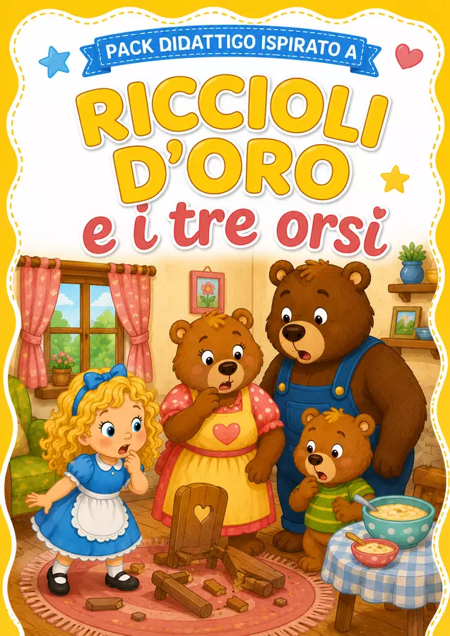 Pack didattico ispirato a "Riccioli d'Oro e i tre orsi" Esercizi - Pack didattico ispirato a "Riccioli d'Oro e i tre orsi" - Leggo e Comprendo - Pagina di copertina