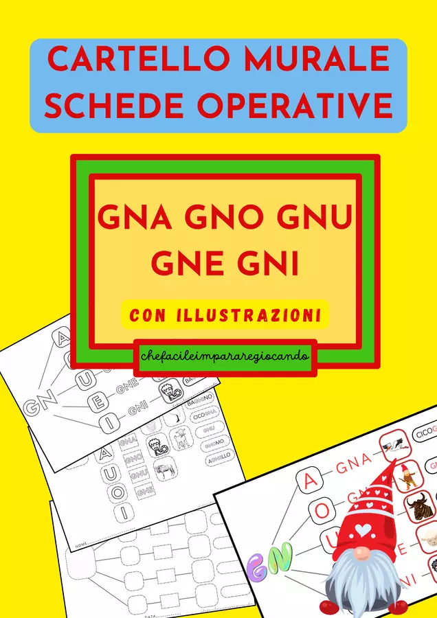 IL SUONO GN - CARTELLO MURALE E SCHEDE OPERATIVE Esercizi - IL SUONO GN - CARTELLO MURALE E SCHEDE OPERATIVE - chefacileimpararegiocando - Pagina di copertina