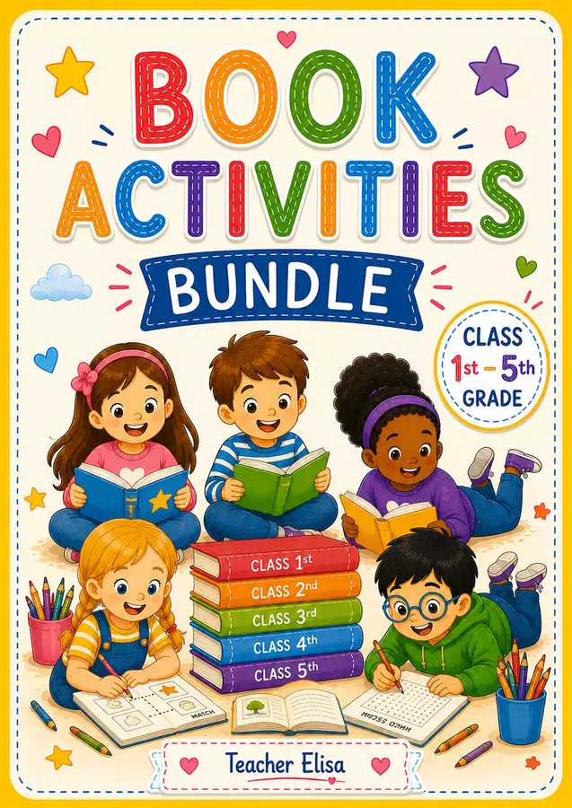 Book Activities Bundle - Back To School | classi 1-5 Esercizi - Book Activities Bundle - Back To School | classi 1-5 - Teacher Elisa Lab - Pagina di copertina