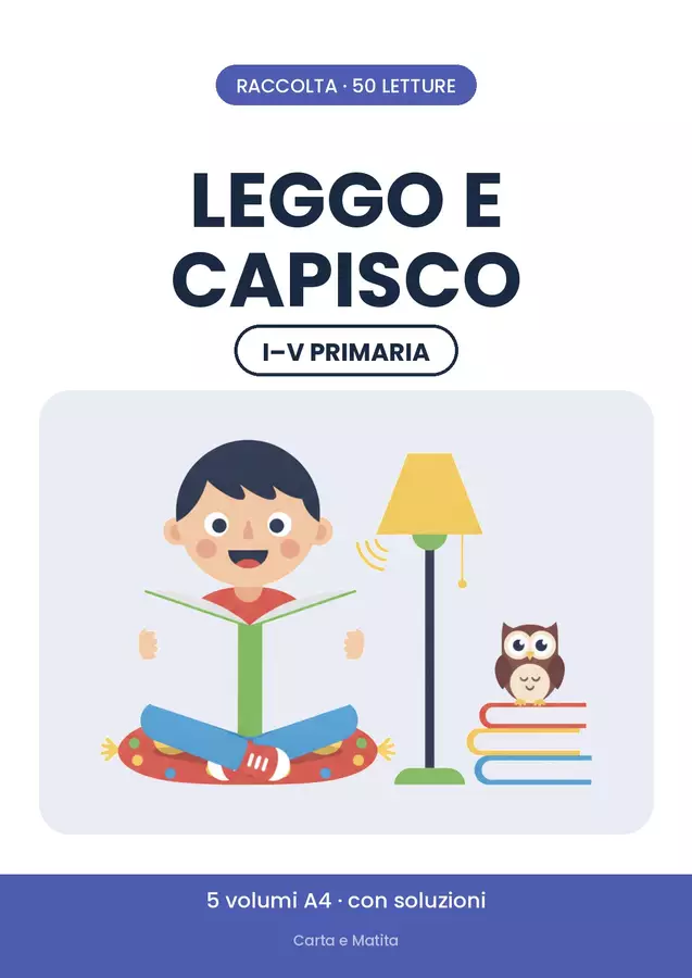 📖 Comprensione del testo classi prima-quinta: 50 letture Esercizi - 📖 Comprensione del testo classi prima-quinta: 50 letture - Carta e Matita - Pagina di copertina