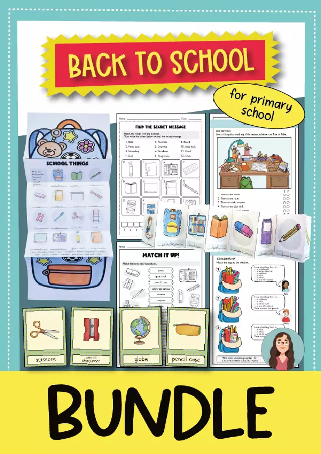 Back to School Inglese – Attività Primo Giorno di Scuola per Classi 3-4 (Scuola Primaria) Esercizi - Back to School Inglese – Attività Primo Giorno di Scuola per Classi 3-4 (Scuola Primaria) - Brighter Day Classroom - Pagina di copertina