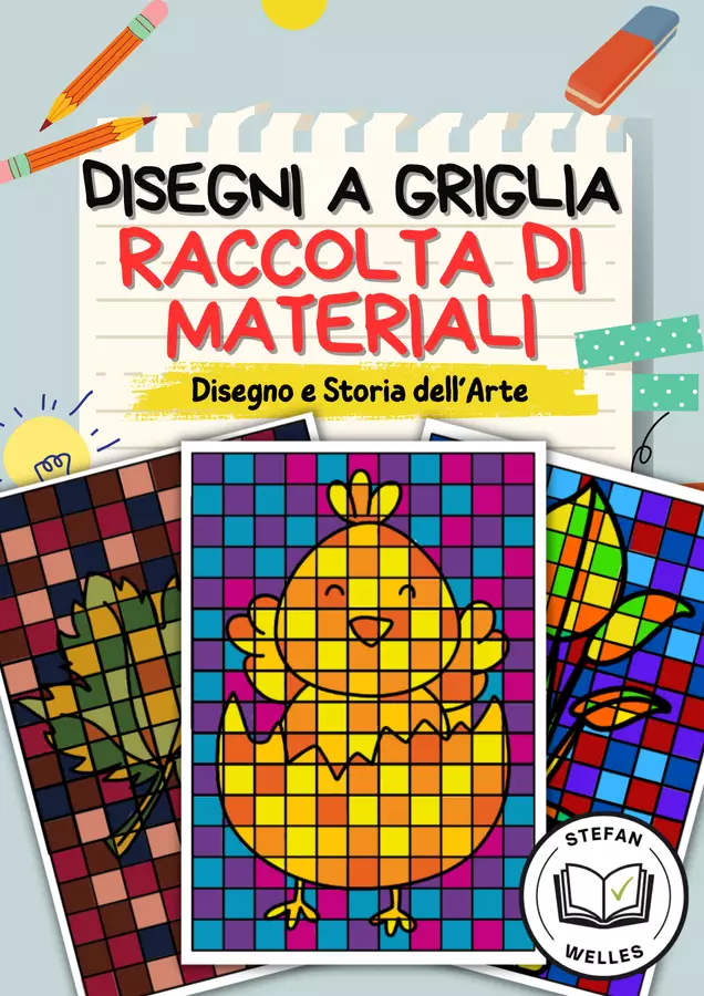 Disegni a griglia - Raccolta di materiali Materiale per pittura e bricolage - Disegni a griglia - Raccolta di materiali - Stefan Welles - Pagina di copertina