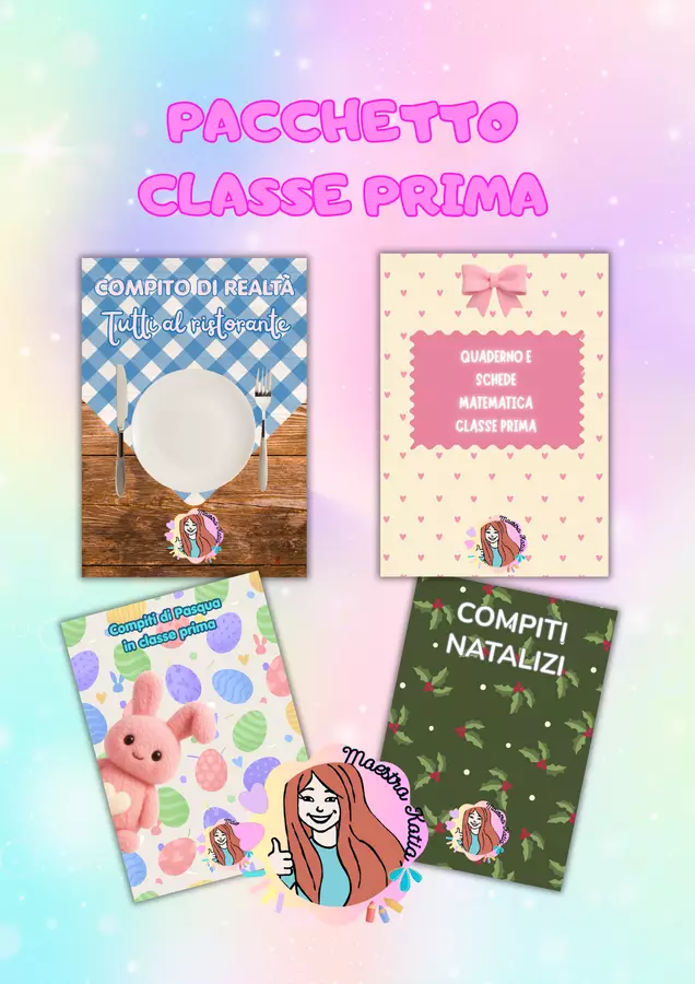 Pacchetto MATEMATICA per la classe prima Esercizi - Pacchetto MATEMATICA per la classe prima - maestra Katia - Pagina di copertina
