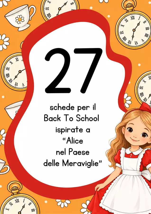 Pacchetto per il Back To School a tema Alice nel Paese delle Meraviglie Testo - Pacchetto per il Back To School a tema Alice nel Paese delle Meraviglie - MilleLibriPerBambini - Pagina di copertina
