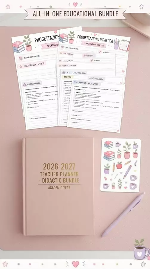 Kit per il Planner del docente Programmi scolastici / Materiali per docenti - Kit per il Planner del docente - Maestra Burrito - Pagina di copertina