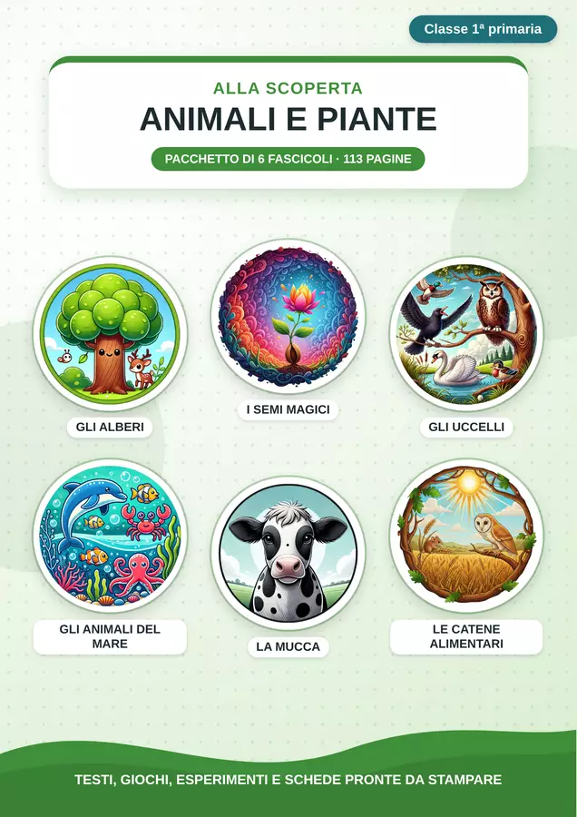 Pacchetto Animali e piante – In stampato maiuscolo per la classe 1ª Esercizi - Pacchetto Animali e piante – In stampato maiuscolo per la classe 1ª - Idee Didattiche Scandinave - Pagina di copertina