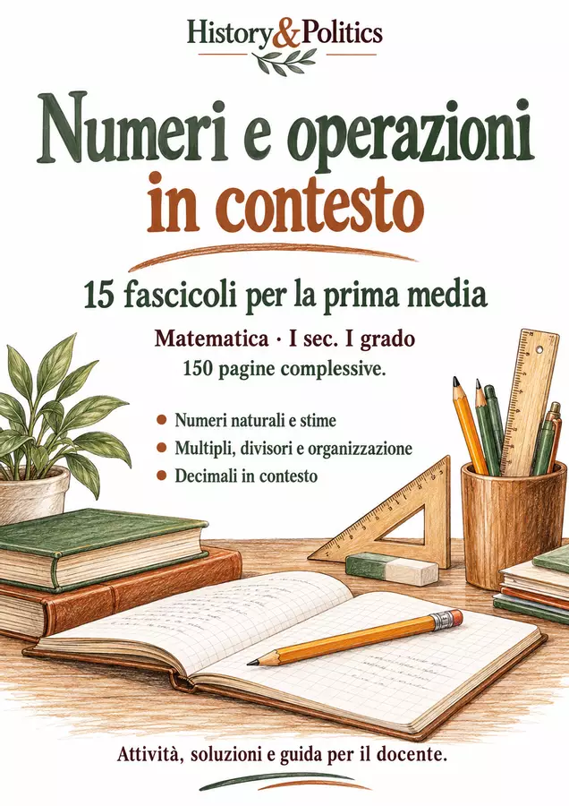Numeri e operazioni in contesto – 15 fascicoli di matematica, prima media Esercizi - Numeri e operazioni in contesto – 15 fascicoli di matematica, prima media - History&Politics - Pagina di copertina