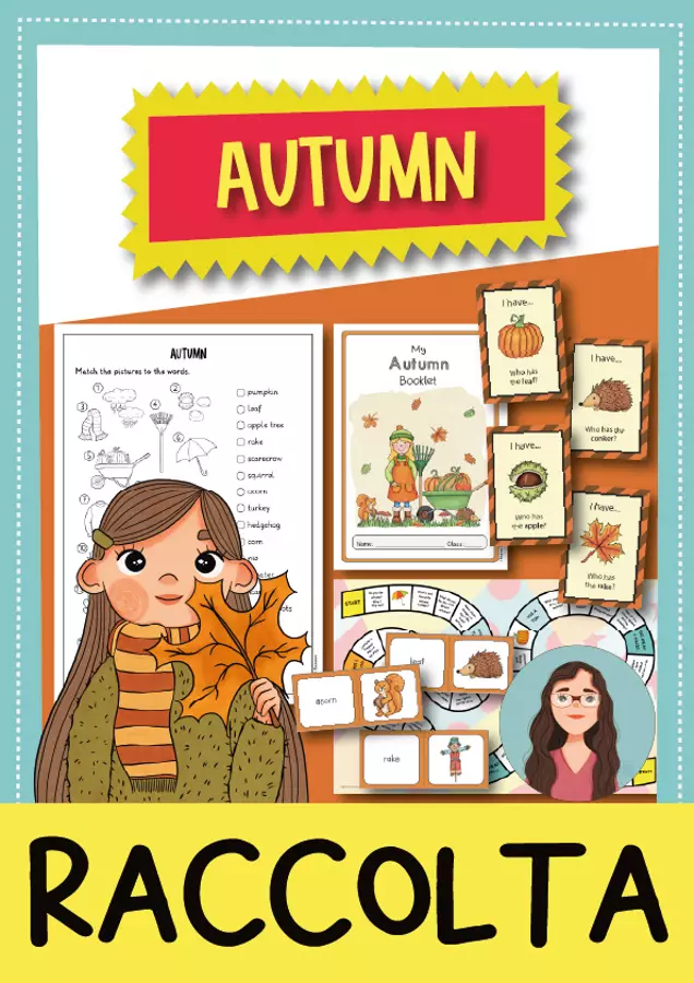 Schede Didattiche Inglese Autunno – Autumn Bundle per la Scuola Primaria Flashcard - Schede Didattiche Inglese Autunno – Autumn Bundle per la Scuola Primaria - Brighter Day Classroom - Pagina di copertina
