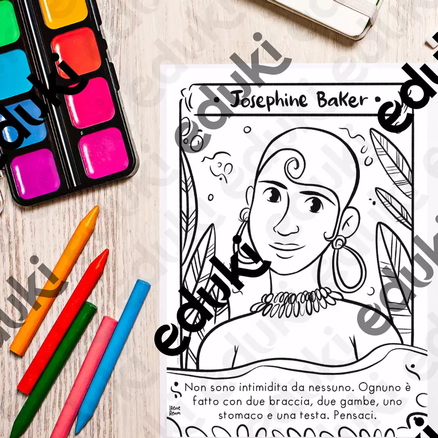Esplora l'eredità di Wangari Maathai e Josephine Baker con il nostro set di pagine da colorare per bambini della scuola primaria Materiale per pittura e bricolage - Esplora l'eredità di Wangari Maathai e Josephine Baker con il nostro set di pagine da colorare per bambini della scuola primaria - Ireneagh - Pagina di copertina