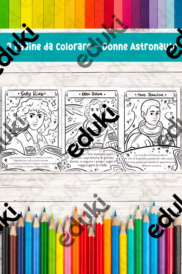 Esplora lo Spazio con le Donne delle STEM: Set di Pagine da Colorare su Ellen Ochoa, Sally Ride e Mae Jemison Materiale per pittura e bricolage - Esplora lo Spazio con le Donne delle STEM: Set di Pagine da Colorare su Ellen Ochoa, Sally Ride e Mae Jemison - Ireneagh - Pagina di copertina