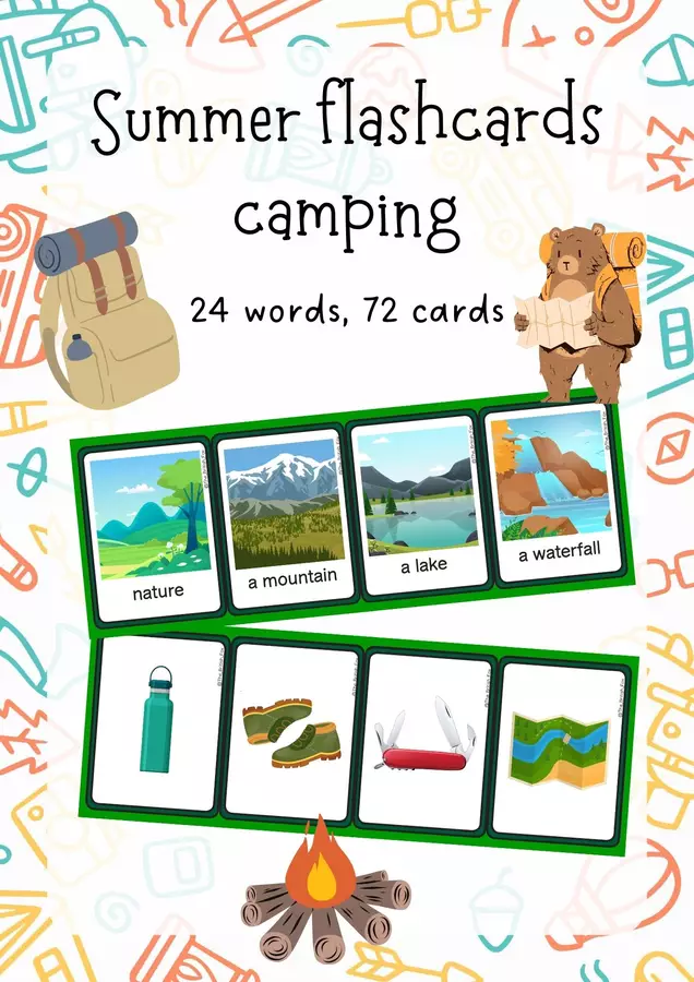 Summer flashcards - Camping - The British Fox Flashcard - Summer flashcards - Camping - The British Fox - The British Fox - Pagina di copertina