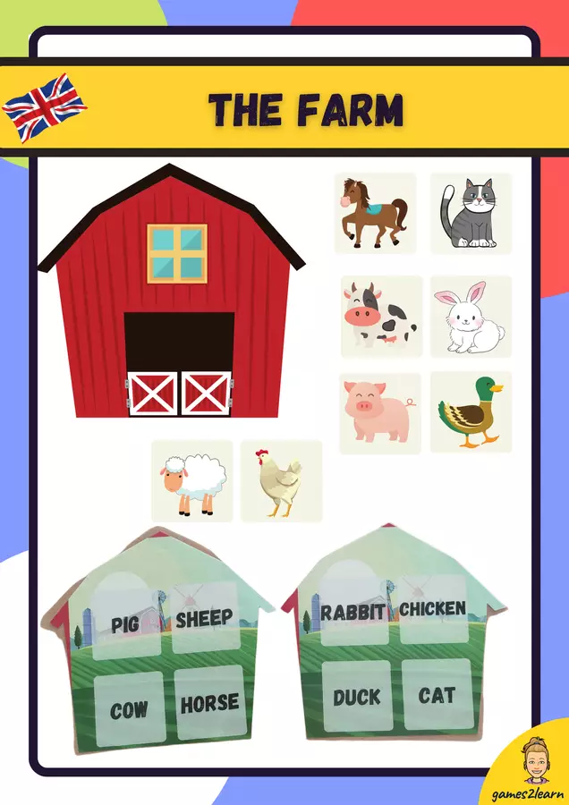 My farm: farm animals Materiale di supporto/inclusione - My farm: farm animals - games2learn - Pagina di copertina