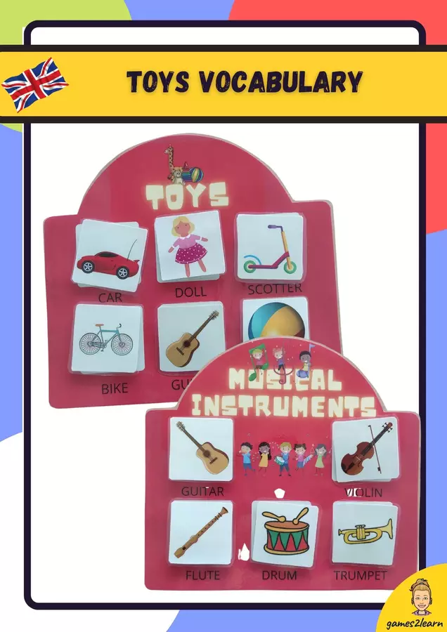 Toys and instruments vocabulary activities Esercizi - Toys and instruments vocabulary activities - games2learn - Pagina di copertina