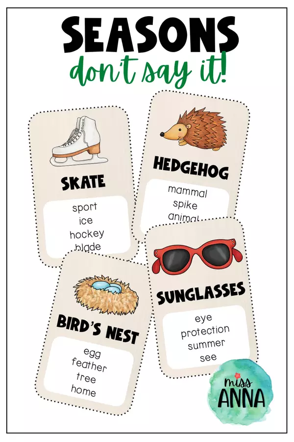 Speaking Game - SEASONS - DON'T SAY IT! Materiale di supporto/inclusione - Speaking Game - SEASONS - DON'T SAY IT! - MissAnna - Pagina di copertina