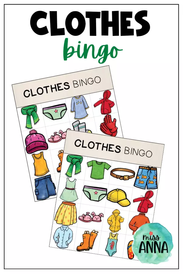 Clothes BINGO GAME Materiale di supporto/inclusione - Clothes BINGO GAME - MissAnna - Pagina di copertina