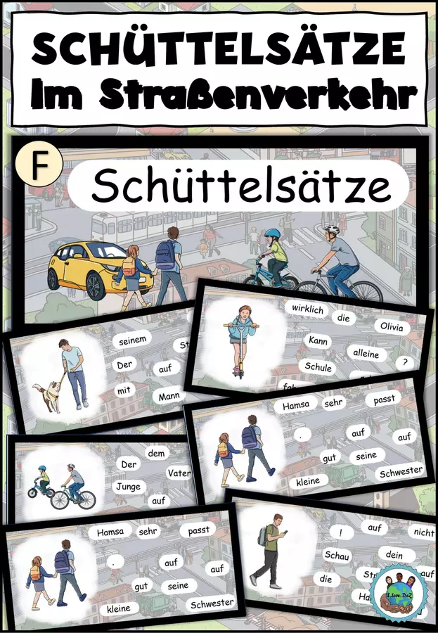Frasi di scuotimento "Im Straßenverkehr" differenziate due volte - Deutsch / Tedesco Flashcard - Frasi di scuotimento "Im Straßenverkehr" differenziate due volte - Deutsch / Tedesco - Amore per le lingue - Pagina di copertina