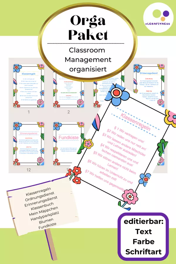 DAZ | DAF | Organizzazione per l'inizio della scuola | modificabile | Regolamento di classe, registro di classe, servizio d'ordine, servizio di promemoria e altro ancora Materiale di supporto/inclusione - DAZ | DAF | Organizzazione per l'inizio della scuola | modificabile | Regolamento di classe, registro di classe, servizio d'ordine, servizio di promemoria e altro ancora - Lernfitness - Pagina di copertina