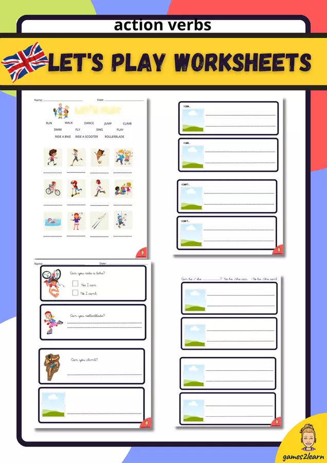let's play worksheets Esercizi - let's play worksheets - games2learn - Pagina di copertina