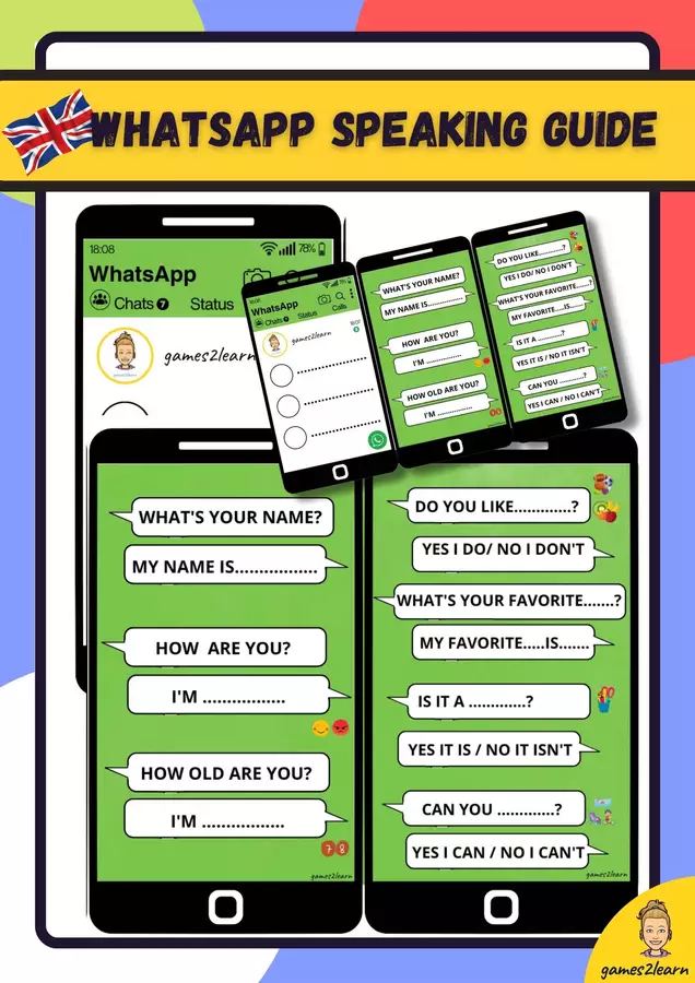 LET'S SPEAK WHATSAPP by games2learn Materiale di supporto/inclusione - LET'S SPEAK WHATSAPP by games2learn - games2learn - Pagina di copertina