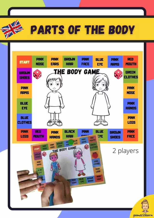 The body game - Parts of the body Materiale di supporto/inclusione - The body game - Parts of the body - games2learn - Pagina di copertina