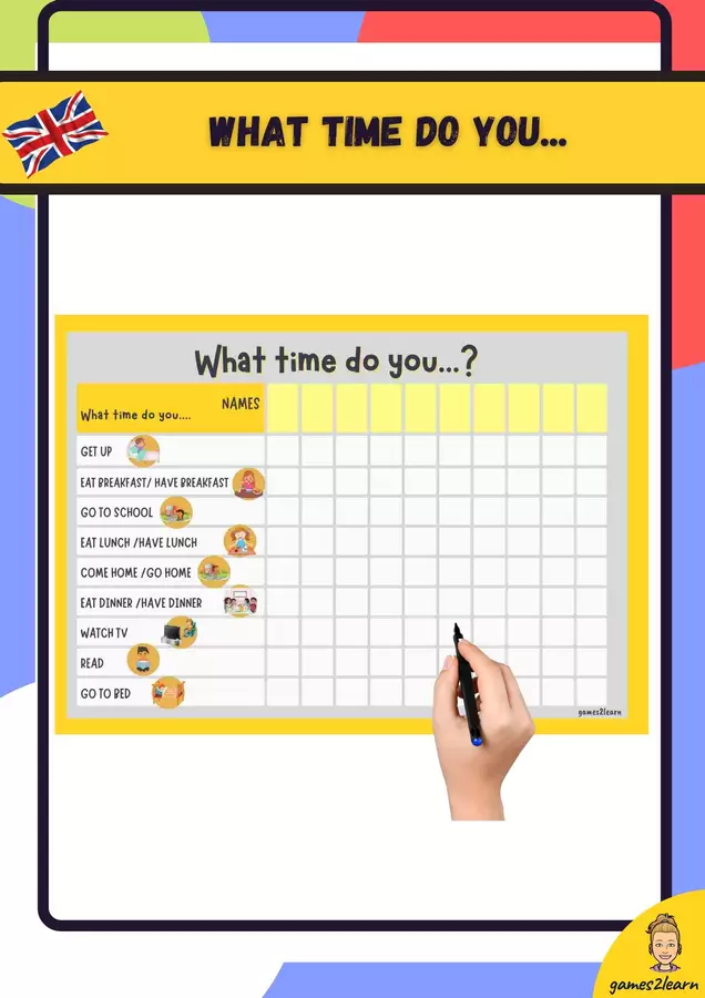 what time do you - hours Esercizi - what time do you - hours - games2learn - Pagina di copertina