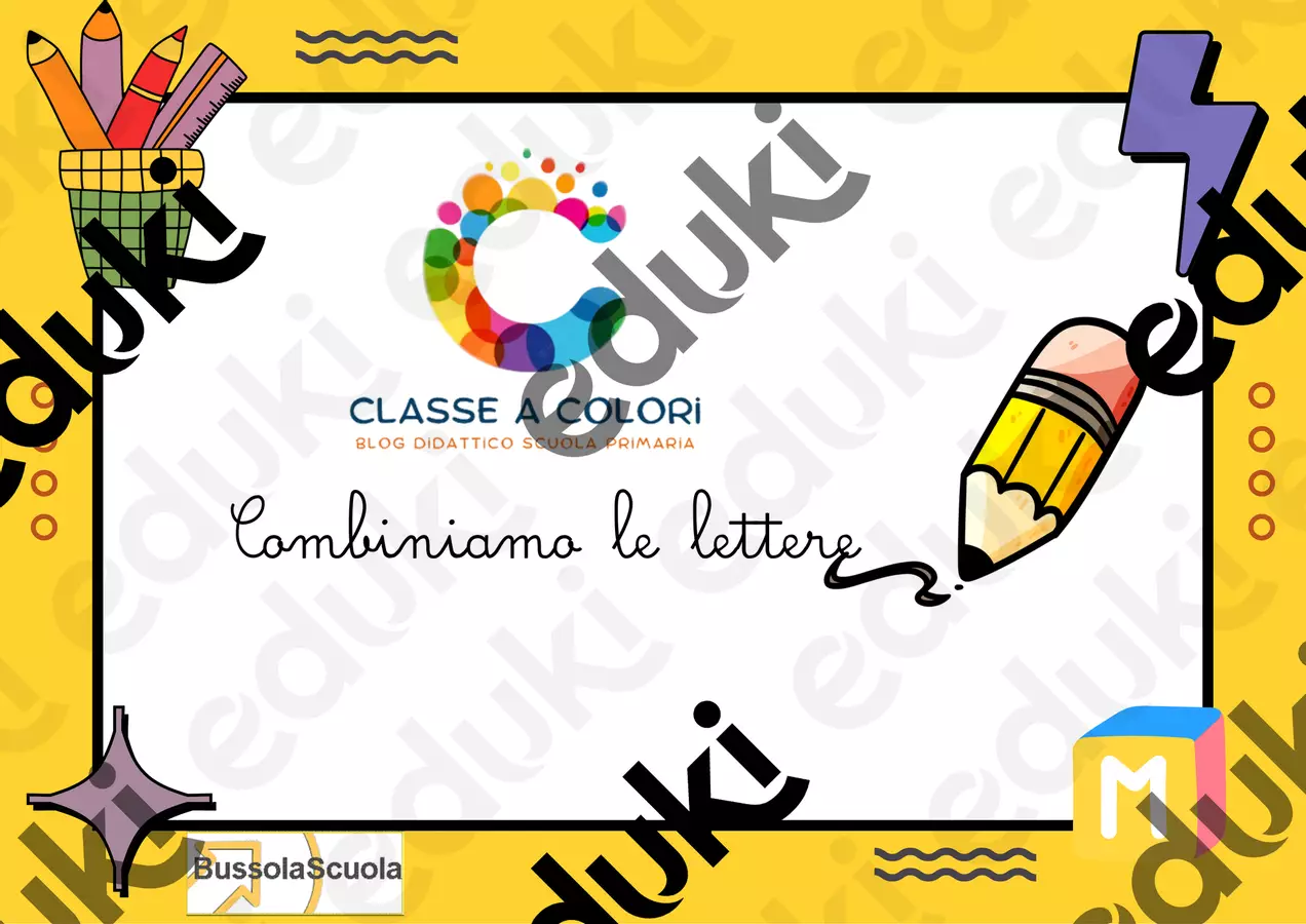 Combiniamo le lettere Giochi - Combiniamo le lettere - Vita di scuola by BussolaScuola & Classe a Colori - Pagina di copertina