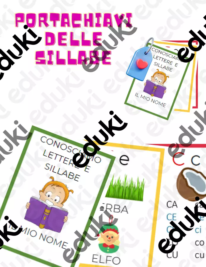 Portachiavi delle sillabe Materiale di supporto/inclusione - Portachiavi delle sillabe - Vita di scuola by BussolaScuola & Classe a Colori - Pagina di copertina