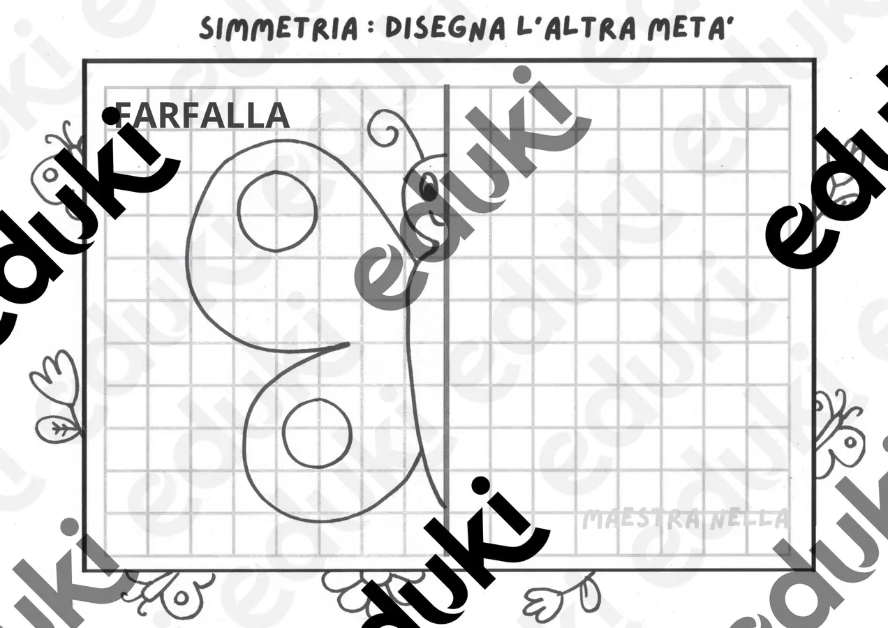 Primavera: simmetrie Materiale per pittura e bricolage - Primavera: simmetrie - maestra Nella - Pagina di copertina