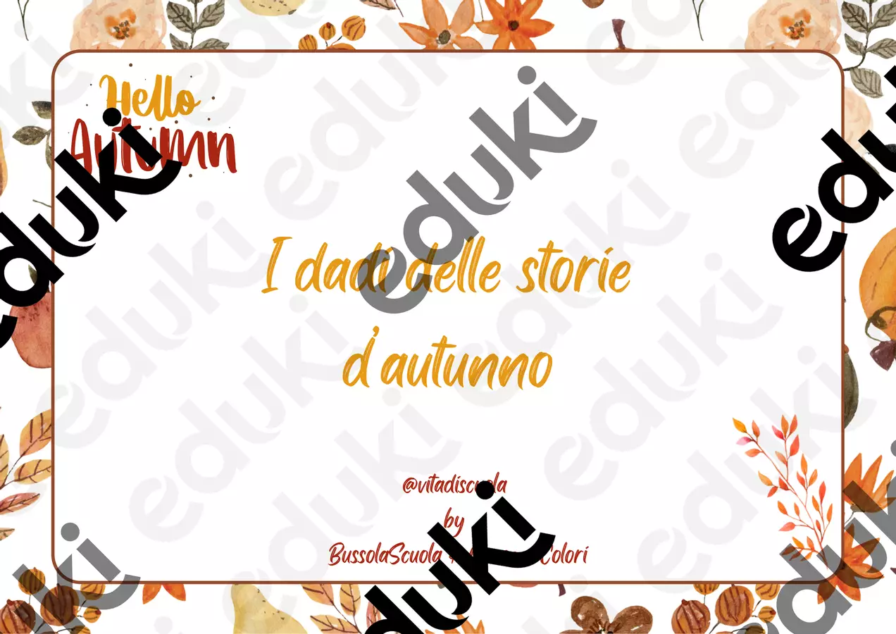 Percorso di scrittura. I dadi delle storie d'autunno Programmi scolastici / Materiali per docenti - Percorso di scrittura. I dadi delle storie d'autunno - Vita di scuola by BussolaScuola & Classe a Colori - Pagina di copertina