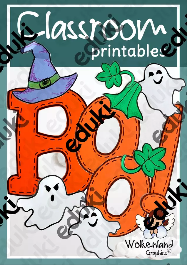 Halloween Boo! Modelli per bricolage stampabile Materiale per pittura e bricolage - Halloween Boo! Modelli per bricolage stampabile - Wolkenland.Graphics - Pagina di copertina