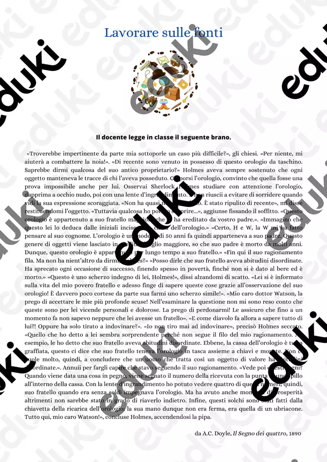 Lavorare sulle fonti Esercizi - Lavorare sulle fonti - Prof. Irene - Pagina di copertina
