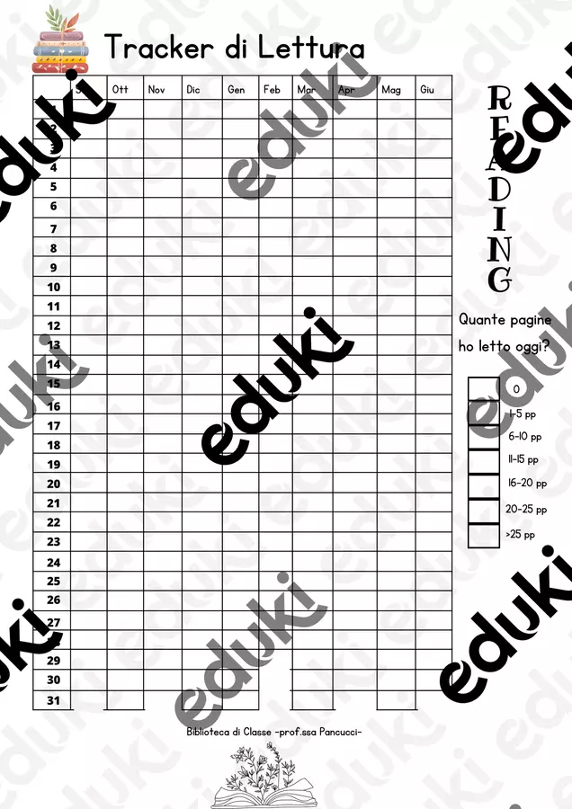Tracker di Lettura Altro tipo di materiale - Tracker di Lettura - Valeriamr Pancucci - Pagina di copertina