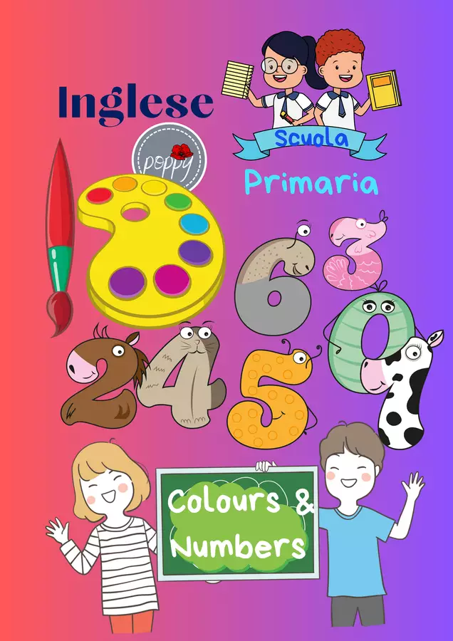 Inglese Fogli di lavoro: Colours & Numbers Esercizi - Inglese Fogli di lavoro: Colours & Numbers - Poppy - Pagina di copertina
