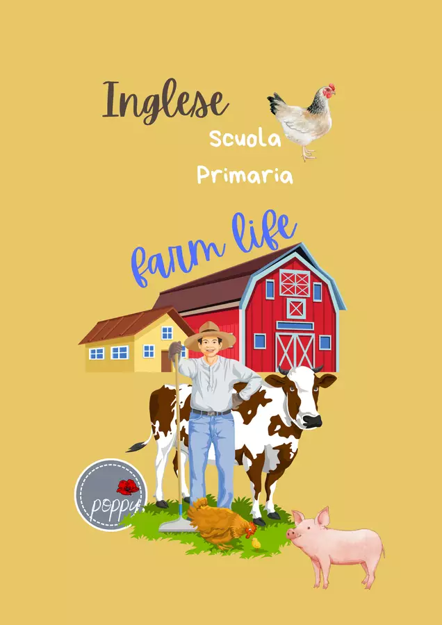 Inglese Fogli di lavoro: Farm Life Esercizi - Inglese Fogli di lavoro: Farm Life - Poppy - Pagina di copertina