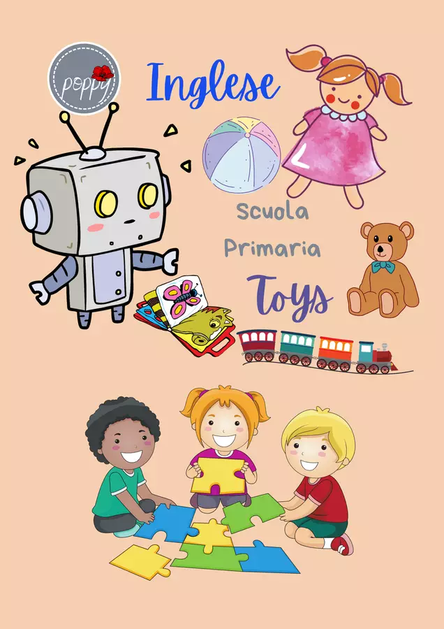 Inglese Fogli di lavoro: Toys Esercizi - Inglese Fogli di lavoro: Toys - Poppy - Pagina di copertina
