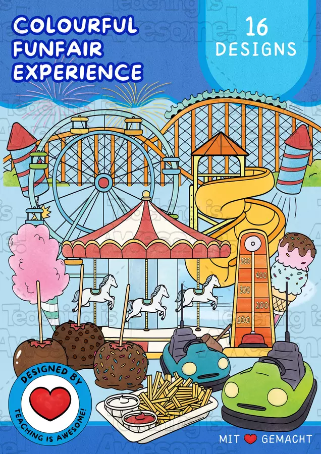 Esperienza di luna park colorata | 16 clipart di luna park | Colorato Clipart / Immagini originali - Esperienza di luna park colorata | 16 clipart di luna park | Colorato - Teaching is Awesome! - Pagina di copertina