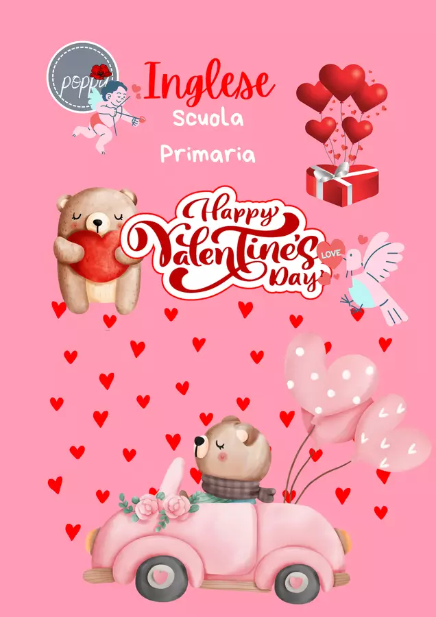 Inglese Fogli di lavoro: Valentine`s Day Esercizi - Inglese Fogli di lavoro: Valentine`s Day - Poppy - Pagina di copertina