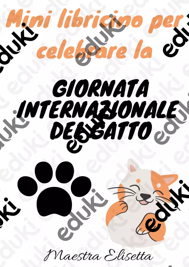 Giornata internazionale del gatto Esercizi - Giornata internazionale del gatto - Maestra Elisetta - Pagina di copertina
