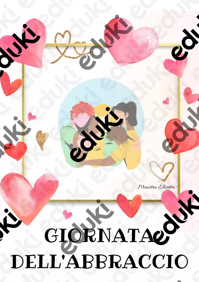 Giornata dell'Abbraccio Schede informative - Giornata dell'Abbraccio - Maestra Elisetta - Pagina di copertina