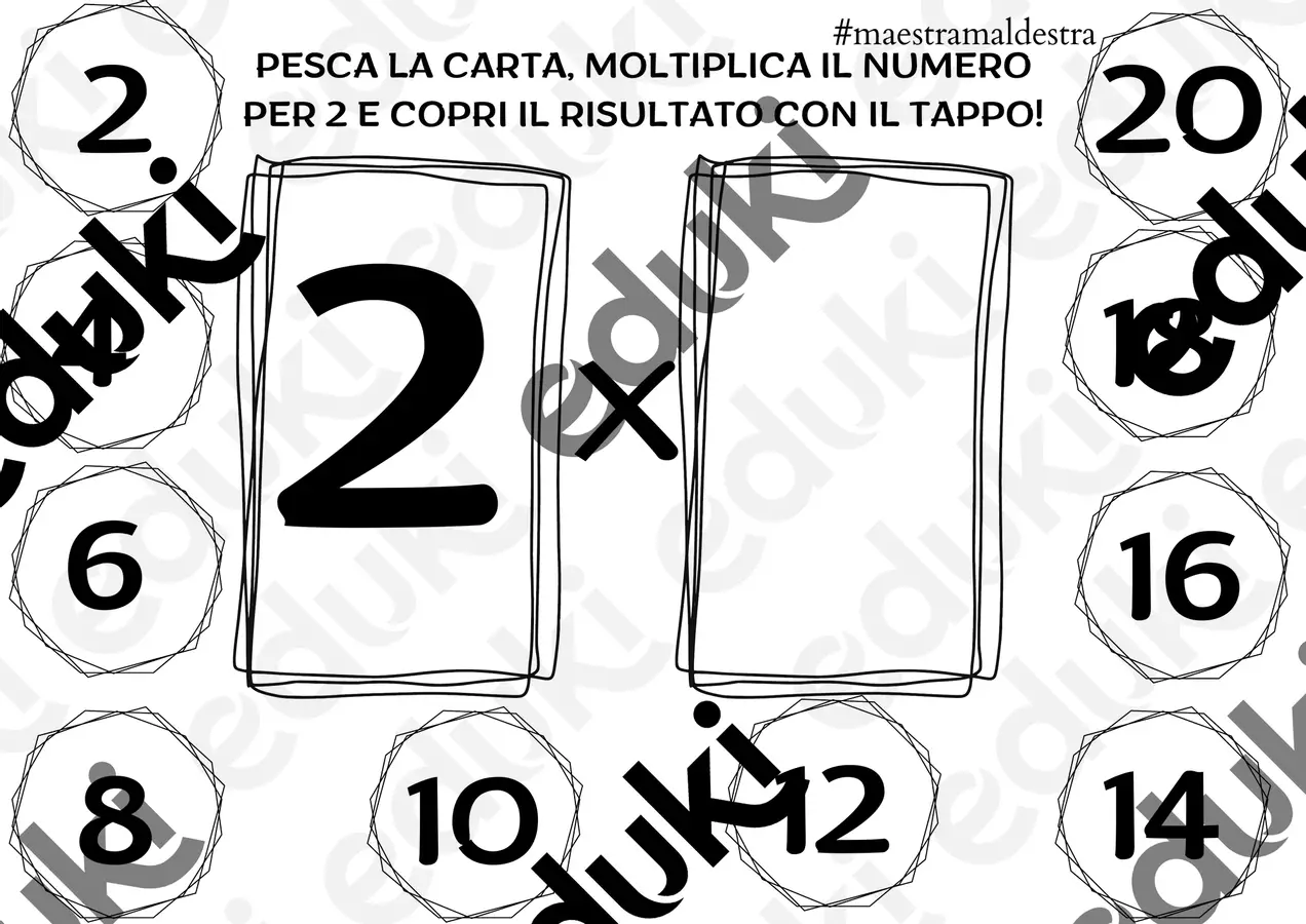 10 SCHEDE RIPASSO TABELLINE IN MODO LUDICO Materiale di supporto/inclusione - 10 SCHEDE RIPASSO TABELLINE IN MODO LUDICO - Maestra Maldestra - Pagina di copertina