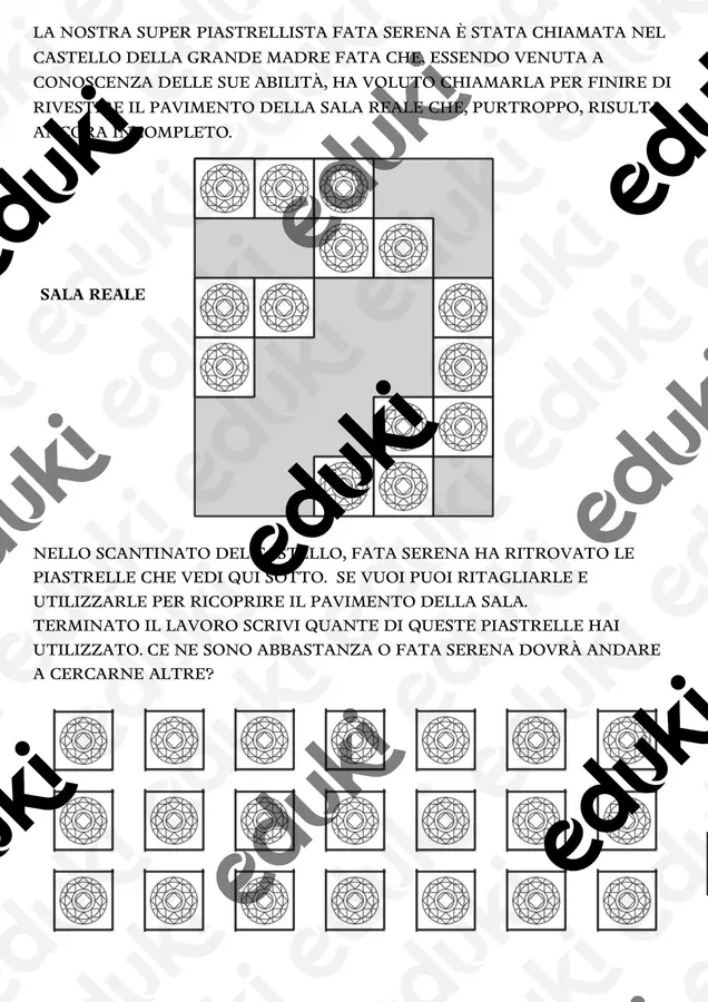 Problema: piastrelliamo il pavimento di Fata Serena Esercizi - Problema: piastrelliamo il pavimento di Fata Serena - Maestra Maldestra - Pagina di copertina