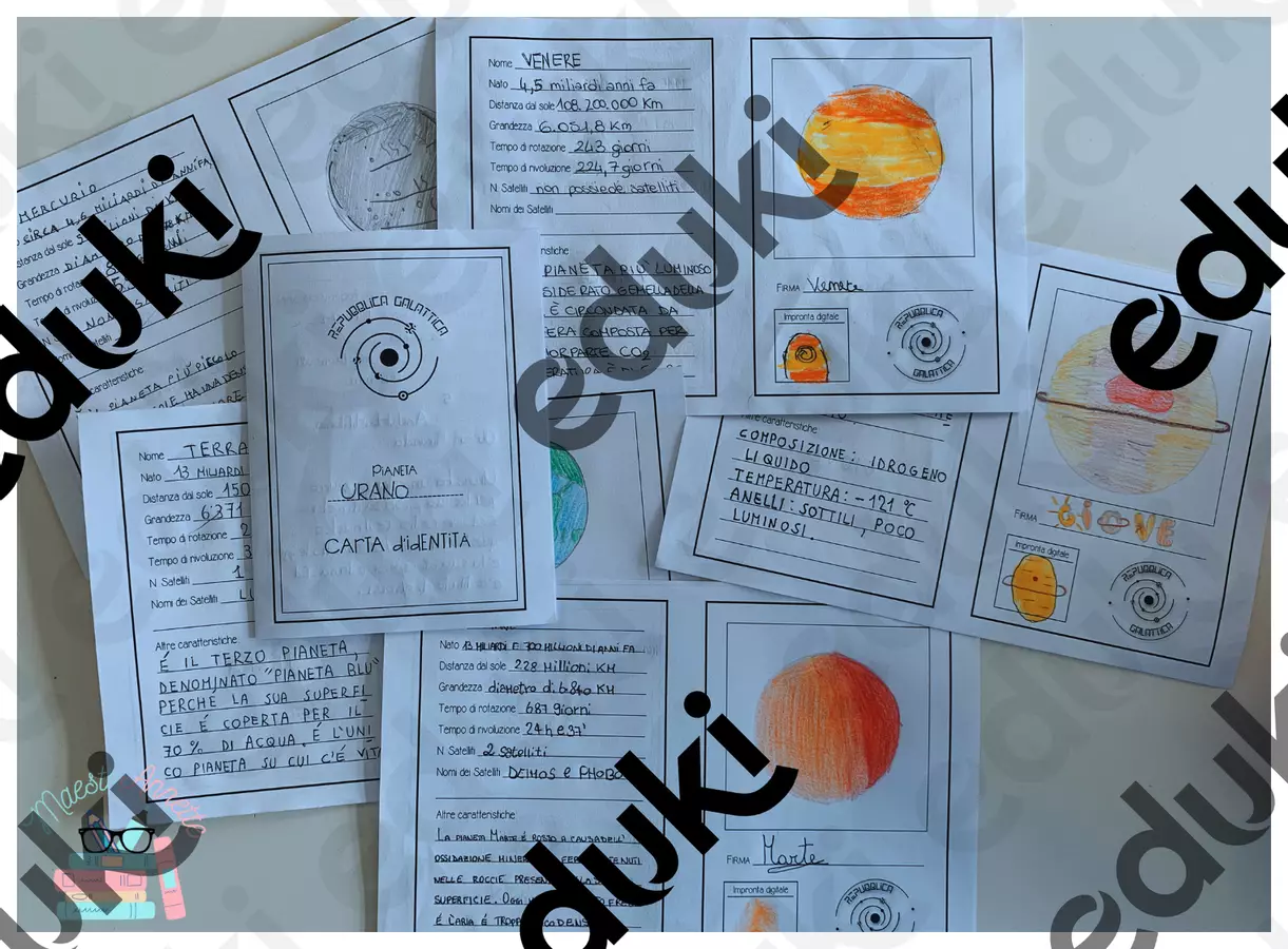 Carta d'identità dei pianeti Materiale di supporto/inclusione - Carta d'identità dei pianeti - MaestrAnnette - Pagina di copertina