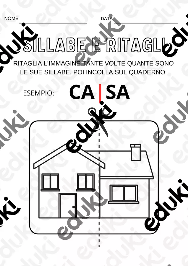Sillabe e ritagli Esercizi - Sillabe e ritagli - Maestra Marty - Pagina di copertina