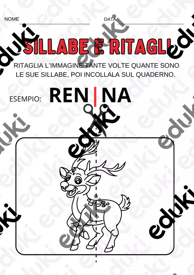Sillabe e ritagli versione Natale-3 Esercizi - Sillabe e ritagli versione Natale-3 - Maestra Marty - Pagina di copertina